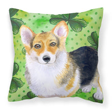 Load image into Gallery viewer, Pembroke Corgi St Patrick's Fabric Decorative Pillow BB9816PW1818