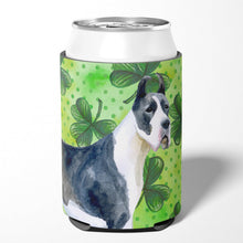 Load image into Gallery viewer, Harlequin Great Dane St Patrick's Can or Bottle Hugger BB9817CC