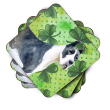 Load image into Gallery viewer, Harlequin Great Dane St Patrick's Foam Coaster  BB9817FC