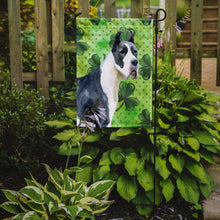 Load image into Gallery viewer, Harlequin Great Dane St Patrick's Garden Flag - Outdoor Decorative Yard Flag BB9817GF