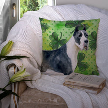 Load image into Gallery viewer, Harlequin Great Dane St Patrick's Throw Pillow - 14x14 Decorative Pillow – Art for Your Home &amp; Patio BB9817PW1414