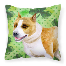 Load image into Gallery viewer, American Staffordshire St Patrick's Fabric Decorative Pillow BB9818PW1818