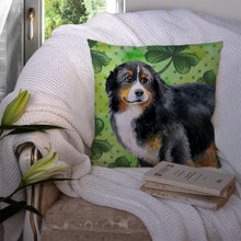 Load image into Gallery viewer, Bernese Mountain Dog St Patrick's Throw Pillow - 14x14 Decorative Pillow – Art for Your Home &amp; Patio BB9819PW1414