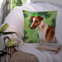Load image into Gallery viewer, Smooth Fox Terrier St Patrick's Throw Pillow - 14x14 Decorative Pillow – Art for Your Home &amp; Patio BB9821PW1414