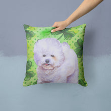 Load image into Gallery viewer, Bichon Frise St Patrick's Throw Pillow - 14x14 Decorative Pillow – Art for Your Home &amp; Patio BB9822PW1414