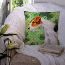 Load image into Gallery viewer, Fox Terrier St Patrick's Throw Pillow - 14x14 Decorative Pillow – Art for Your Home &amp; Patio BB9824PW1414