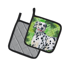 Load image into Gallery viewer, Dalmatian St Patrick's Pot Holders - Set of 2 - Heat-Resistant Kitchen Essentials