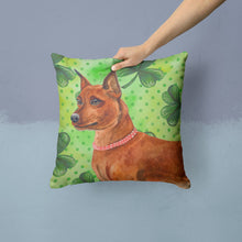 Load image into Gallery viewer, Miniature Pinscher St Patrick's Throw Pillow - 14x14 Decorative Pillow – Art for Your Home &amp; Patio BB9830PW1414