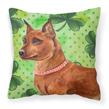 Load image into Gallery viewer, Miniature Pinscher St Patrick's Fabric Decorative Pillow BB9830PW1818