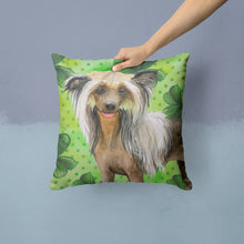 Load image into Gallery viewer, Chinese Crested St Patrick's Throw Pillow - 14x14 Decorative Pillow – Art for Your Home &amp; Patio BB9833PW1414