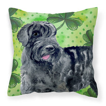 Load image into Gallery viewer, Giant Schnauzer St Patrick's Fabric Decorative Pillow BB9834PW1818