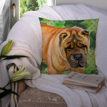 Load image into Gallery viewer, Shar Pei St Patrick's Throw Pillow - 14x14 Decorative Pillow – Art for Your Home &amp; Patio BB9835PW1414