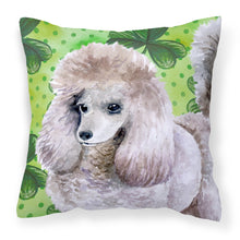 Load image into Gallery viewer, Poodle St Patrick's Fabric Decorative Pillow BB9839PW1818