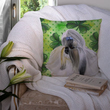 Load image into Gallery viewer, Shih Tzu St Patrick's Throw Pillow - 14x14 Decorative Pillow – Art for Your Home &amp; Patio BB9840PW1414