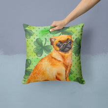 Load image into Gallery viewer, Small Brabant Griffon St Patrick's Throw Pillow - 14x14 Decorative Pillow – Art for Your Home &amp; Patio BB9841PW1414