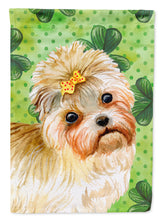 Load image into Gallery viewer, Morkie St Patrick's Garden Flag - Outdoor Decorative Yard Flag BB9842GF