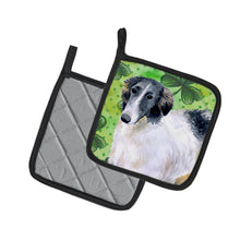 Load image into Gallery viewer, Borzoi St Patrick's Pot Holders - Set of 2 - Heat-Resistant Kitchen Essentials BB9846PTHD