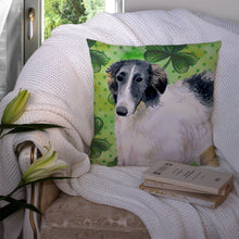 Load image into Gallery viewer, Borzoi St Patrick's Throw Pillow - 14x14 Decorative Pillow – Art for Your Home &amp; Patio BB9846PW1414