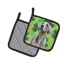 Load image into Gallery viewer, Weimaraner St Patrick's Pot Holders - Set of 2 - Heat-Resistant Kitchen Essentials BB9848PTHD