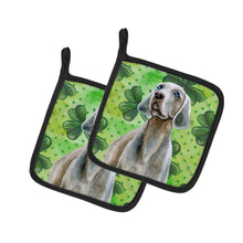 Load image into Gallery viewer, Weimaraner St Patrick's Pot Holders - Set of 2 - Heat-Resistant Kitchen Essentials BB9848PTHD