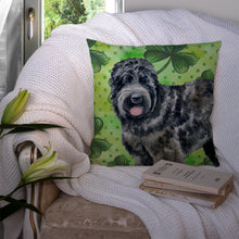 Load image into Gallery viewer, Black Russian Terrier St Patrick's Throw Pillow - 14x14 Decorative Pillow – Art for Your Home &amp; Patio BB9851PW1414