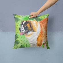 Load image into Gallery viewer, Saint Bernard St Patrick's Throw Pillow - 14x14 Decorative Pillow – Art for Your Home &amp; Patio BB9853PW1414