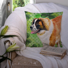 Load image into Gallery viewer, Saint Bernard St Patrick's Throw Pillow - 14x14 Decorative Pillow – Art for Your Home &amp; Patio BB9853PW1414
