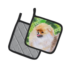 Load image into Gallery viewer, Pomeranian St Patrick's Pot Holders - Set of 2 - Heat-Resistant Kitchen Essentials BB9856PTHD