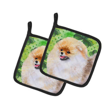 Load image into Gallery viewer, Pomeranian St Patrick's Pot Holders - Set of 2 - Heat-Resistant Kitchen Essentials BB9856PTHD