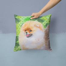 Load image into Gallery viewer, Pomeranian St Patrick's Throw Pillow - 14x14 Decorative Pillow – Art for Your Home &amp; Patio BB9856PW1414