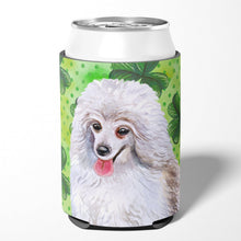 Load image into Gallery viewer, Medium White Poodle St Patrick's Can or Bottle Hugger BB9857CC