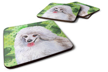 Load image into Gallery viewer, Medium White Poodle St Patrick's Foam Coaster  BB9857FC