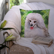 Load image into Gallery viewer, Medium White Poodle St Patrick's Throw Pillow - 14x14 Decorative Pillow – Art for Your Home &amp; Patio BB9857PW1414