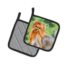 Load image into Gallery viewer, Yorkshire Terrier St Patrick's Pot Holders - Set of 2 - Heat-Resistant Kitchen Essentials BB9859PTHD