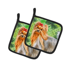 Load image into Gallery viewer, Yorkshire Terrier St Patrick's Pot Holders - Set of 2 - Heat-Resistant Kitchen Essentials BB9859PTHD
