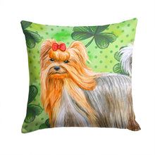 Load image into Gallery viewer, Yorkshire Terrier St Patrick's Throw Pillow - 14x14 Decorative Pillow – Art for Your Home &amp; Patio BB9859PW1414
