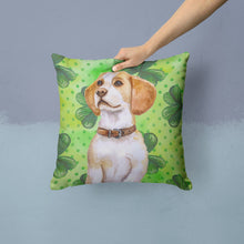 Load image into Gallery viewer, Beagle St Patrick's Throw Pillow - 14x14 Decorative Pillow – Art for Your Home &amp; Patio BB9860PW1414