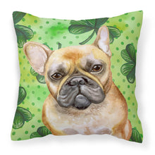 Load image into Gallery viewer, French Bulldog St Patrick's Fabric Decorative Pillow