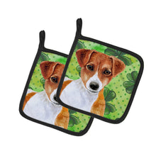 Load image into Gallery viewer, Jack Russell Terrier St Patrick's Pot Holders - Set of 2 - Heat-Resistant Kitchen Essentials BB9863PTHD