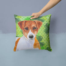 Load image into Gallery viewer, Jack Russell Terrier St Patrick's Throw Pillow - 14x14 Decorative Pillow – Art for Your Home &amp; Patio BB9863PW1414