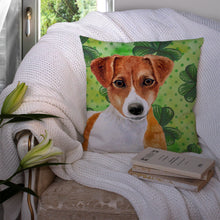 Load image into Gallery viewer, Jack Russell Terrier St Patrick's Throw Pillow - 14x14 Decorative Pillow – Art for Your Home &amp; Patio BB9863PW1414