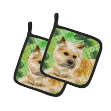 Load image into Gallery viewer, Cairn Terrier St Patrick's Pot Holders - Set of 2 - Heat-Resistant Kitchen Essentials BB9864PTHD