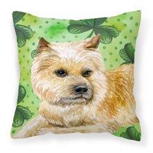 Load image into Gallery viewer, Cairn Terrier St Patrick's Fabric Decorative Pillow BB9864PW1818