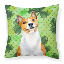 Load image into Gallery viewer, Basenji St Patrick's Fabric Decorative Pillow BB9866PW1818
