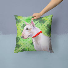 Load image into Gallery viewer, Bull Terrier St Patrick's Throw Pillow - 14x14 Decorative Pillow – Art for Your Home &amp; Patio BB9867PW1414