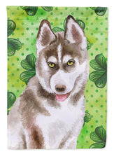 Load image into Gallery viewer, Siberian Husky Grey St Patrick's Garden Flag - Outdoor Decorative Yard Flag BB9870GF