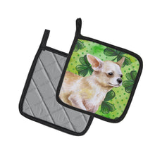 Load image into Gallery viewer, Chihuahua Leg up St Patrick's Pot Holders - Set of 2 - Heat-Resistant Kitchen Essentials BB9871PTHD