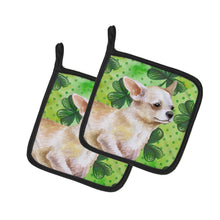 Load image into Gallery viewer, Chihuahua Leg up St Patrick's Pot Holders - Set of 2 - Heat-Resistant Kitchen Essentials BB9871PTHD