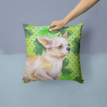 Load image into Gallery viewer, Chihuahua Leg up St Patrick's Throw Pillow - 14x14 Decorative Pillow – Art for Your Home &amp; Patio BB9871PW1414