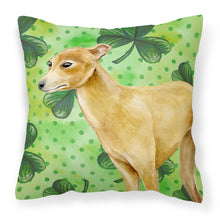 Load image into Gallery viewer, Italian Greyhound St Patrick's Fabric Decorative Pillow BB9872PW1818